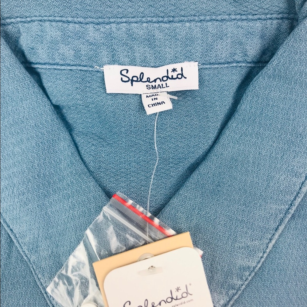 Splendid By Anthropologie Ombré Button Down Shirt - Picture 3 of 8